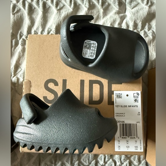 Yeezy Slides Infant Sizing Adidas Yeezy Slide Onyx Black Infant Toddler  Size 5k With Box